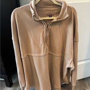 American Eagle Outfitters Beige Zip-Up Jacket